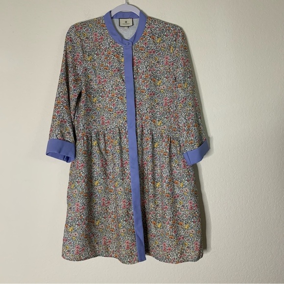 Tuckernuck Womens petite poppy floral Royal shirt dress S - Picture 2 of 9
